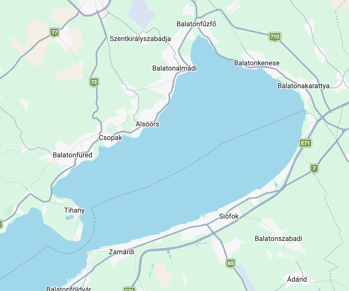 Tihanyi körrepülés útvonal